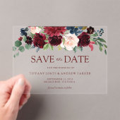 ブルゴーニュ赤ワインフローラ保存日 アクリル招待状 (インサイチュ (ポータブル))