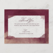 ブルゴーニュ赤ワイン水カラー素朴秋の結婚式 エンクロージャーカード (正面)
