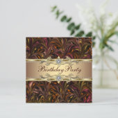 ブルゴーニュ赤ワイン金ゴールド誕生日パーティーの招待 招待状 (スタンド正面)