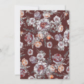 ブルゴーニュ赤ヴィンテージ結婚フローラ記念日 招待状 (裏面)