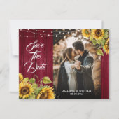 ブルゴーニュ赤木ひまわり結婚の写真 セーブザデート (正面)