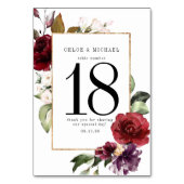 ブルゴーニュ赤水カラーフローラ結婚ズ テーブルナンバー (裏面)