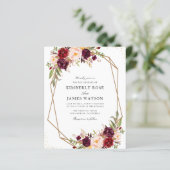 ブルゴーニュ赤水カラーフローラ結婚式招待状 (スタンド正面)