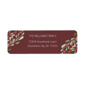 ブルゴーニュ赤水カラーホリー差出人住所ラベル ラベル (正面)