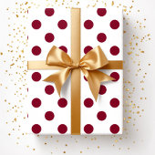 ブルゴーニュ赤水玉模様パターン ラッピングペーパー