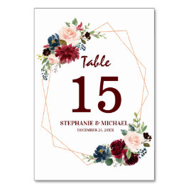 ブルゴーニュ赤海軍フローラジオメトリックテーブル番号 テーブルナンバー