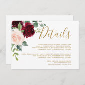 ブルゴーニュ赤海軍フローラ素朴ズ結婚詳細 エンクロージャーカード (正面/裏面)