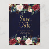 ブルゴーニュ赤海軍フローラ素朴ボホ日付を保存 案内ポストカード (正面)