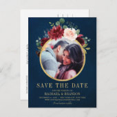 ブルゴーニュ赤海軍フローラ素朴ボホ日付を保存 案内ポストカード (正面/裏面)