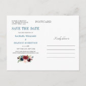 ブルゴーニュ赤海軍フローラ素朴ボホ日付を保存 案内ポストカード (裏面)