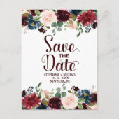 ブルゴーニュ赤海軍フローラ素朴ボホ日付を保存 案内ポストカード (正面)