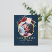 ブルゴーニュ赤海軍フローラ素朴ボホ日付を保存 案内状 (スタンド正面)