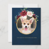 ブルゴーニュ赤海軍フローラ素朴ボホ日付を保存 案内状 (裏面)