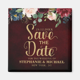 ブルゴーニュ赤海軍フローラ素朴ボーホデート マグネット