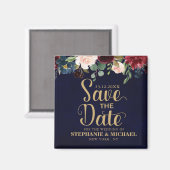 ブルゴーニュ赤海軍フローラ素朴ボーホデート マグネット (正面/裏面)