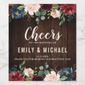 ブルゴーニュ赤海軍フローラ結婚木製ラベル ワインラベル (シングルラベル)