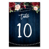 ブルゴーニュ赤海軍ブルーフローラストリングライト テーブルナンバー (裏面)