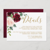 ブルゴーニュ赤海軍素朴フローラ結婚ズ詳細 エンクロージャーカード (正面/裏面)