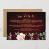 ブルゴーニュ赤海軍素朴フローラ結婚ズ詳細 エンクロージャーカード (正面/裏面)