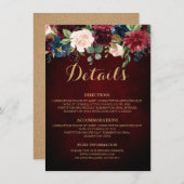 ブルゴーニュ赤海軍素朴フローラ結婚ズ詳細 エンクロージャーカード (正面/裏面)