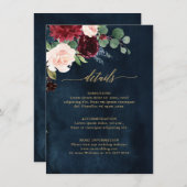 ブルゴーニュ赤海軍素朴フローラ結婚ズ詳細En エンクロージャーカード (正面/裏面)