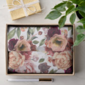 ブルゴーニュ赤焦げオレンジフローラ秋パーティーギフト 薄葉紙 (ギフト)