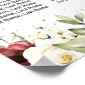 ブルゴーニュ赤白フローラ結婚の座席表 ポスター (角)