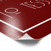 ブルゴーニュ赤白ミニマリスト座席表プリント フォトプリント            (角)