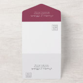 ブルゴーニュ赤白青フローラ結婚クリスチャン オールインワン招待状 (外側)