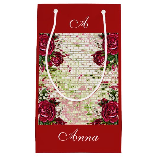 ブルゴーニュ赤素朴バラエレガント国 スモールペーパーバッグ (正面)