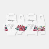 ブルゴーニュ赤素朴フローラボホ結婚の感謝 フェイバーボックス (折り畳みなし)