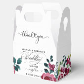 ブルゴーニュ赤素朴フローラボホ結婚の感謝 フェイバーボックス (オープン)