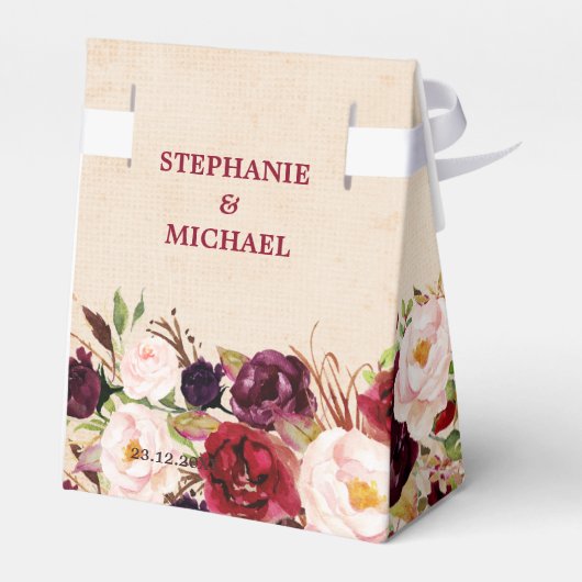 ブルゴーニュ赤素朴フローラボ結婚ホ フェイバーボックス (裏面サイド)