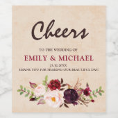 ブルゴーニュ赤素朴フローラ結婚ボホのレーベル ワインラベル (シングルラベル)