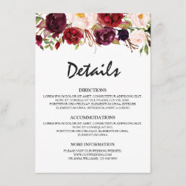 ブルゴーニュ赤素朴フローラ結婚詳細 エンクロージャーカード