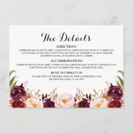 ブルゴーニュ赤素朴フローラ結婚詳細 エンクロージャーカード