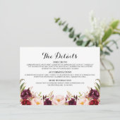 ブルゴーニュ赤素朴フローラ結婚詳細 エンクロージャーカード (スタンド正面)