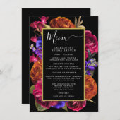 ブルゴーニュ赤紫オレンジフローラメニュー 招待状 (正面/裏面)