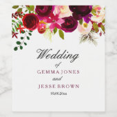 ブルゴーニュ赤紫フローラボホ結婚のワインラベル ワインラベル (シングルラベル)