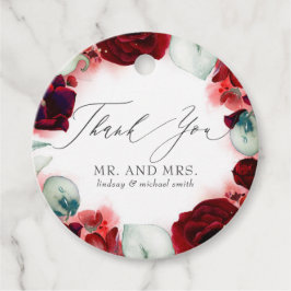 ブルゴーニュ赤結婚花ありがとう フェイバータグ