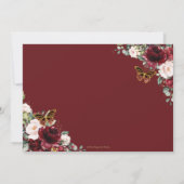 ブルゴーニュ赤赤面ピンクフローラキンセアニラ写真 セーブザデート (裏面)