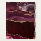 ブルゴーニュ赤金ゴールドグリッターアゲートのビジネスロゴ プランナー手帳 (裏面)