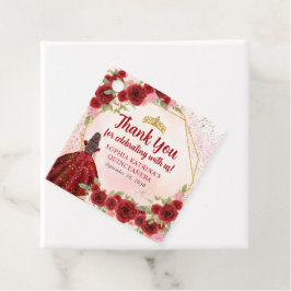 ブルゴーニュ赤金ゴールドフローラプリンセスクラウンサンキュー フェイバータグ