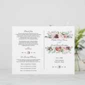 ブルゴーニュ赤面アイボリーフローラフレーム結婚式 プログラム (スタンド正面)