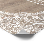 ブルゴーニュ赤面アイボリーレースウッドシーティングチャート ポスター (角)