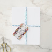 ブルゴーニュ赤面アイボリー縁どフローラ結婚の ギフトタグ (より糸つき)