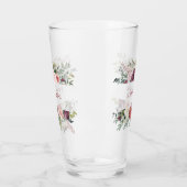 ブルゴーニュ赤面アイボリー花フレームモノグラム タンブラーグラス (左)