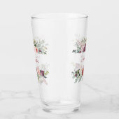 ブルゴーニュ赤面アイボリー花フレームモノグラム タンブラーグラス (右)