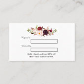 ブルゴーニュ赤面ウォーター色フローラメイクアップアーティスト 紹介カード (裏面)