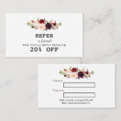 ブルゴーニュ赤面ウォーター色フローラメイクアップアーティスト 紹介カード (正面/裏面)